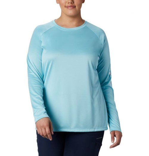 Hanorace Columbia PFG Tidal Tee II Long Sleeve Dama Turcoaz | Plus Size QV170ZMAS